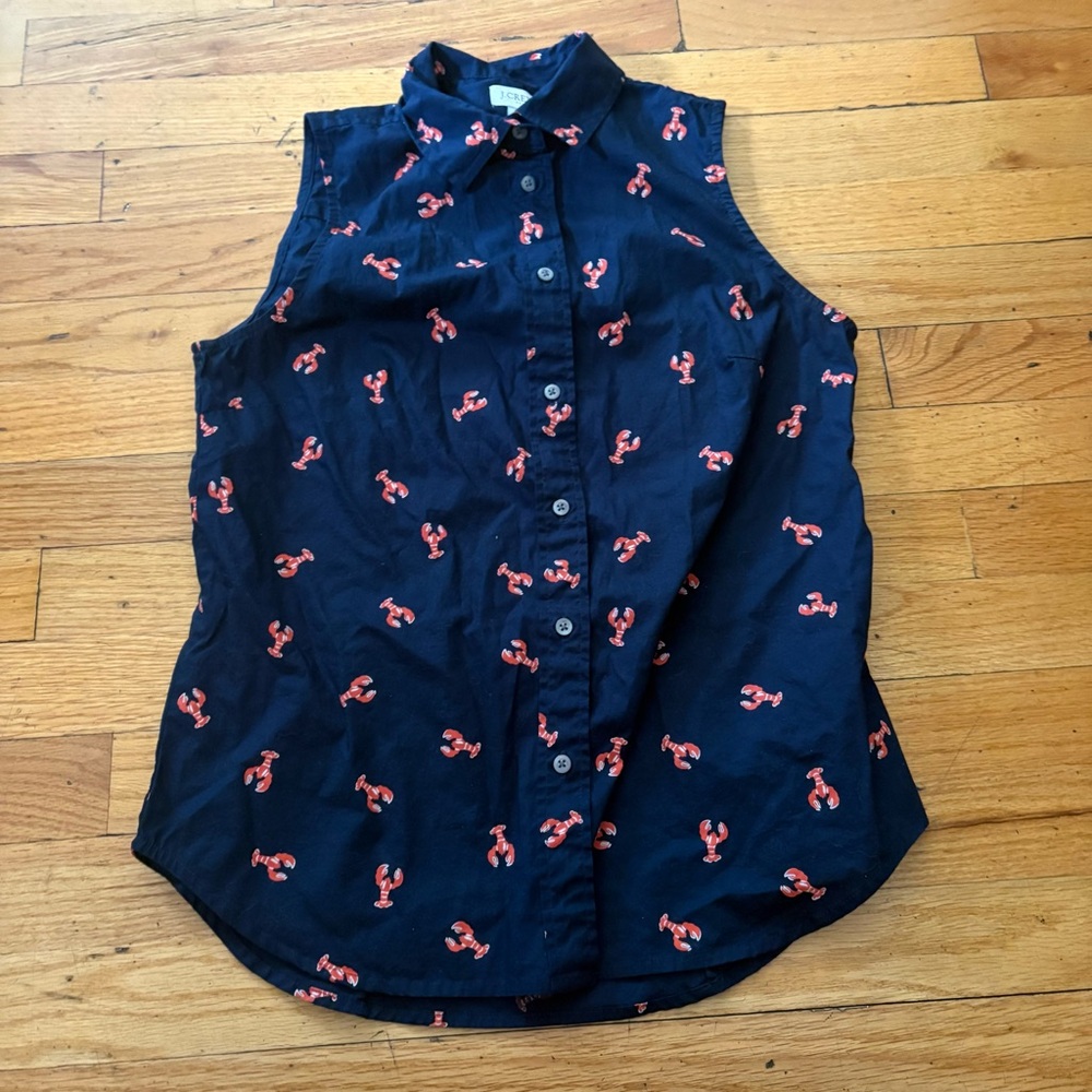 J.Crew Blue Lobster Print Tank Size XS